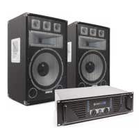 Vonyx TX15 Speakerset 15" 2000W met SkyTec PRO1500 versterker