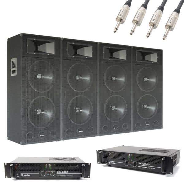 4 stuks 2x12 inch SM212 luidsprekers met 2x SKY-2000 II versterkers - 4000W