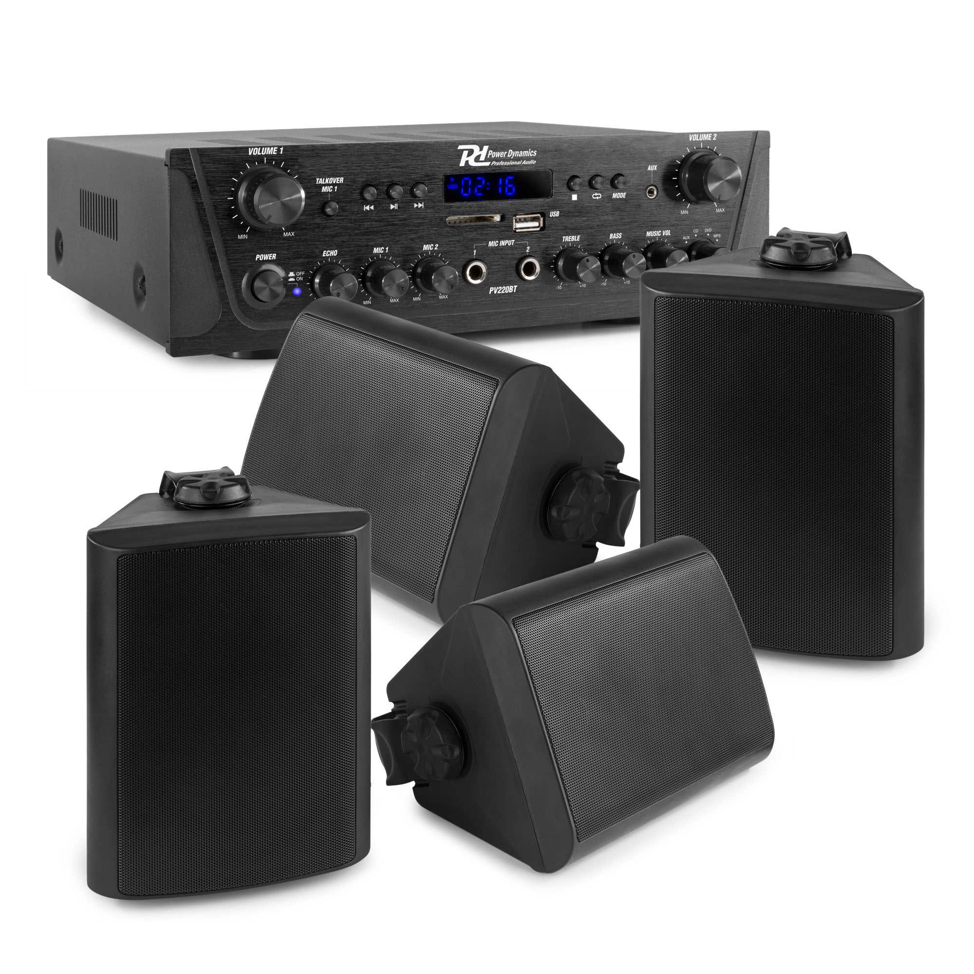 Horeca set voor binnen & buiten met Bluetooth en mp3 - Zwart