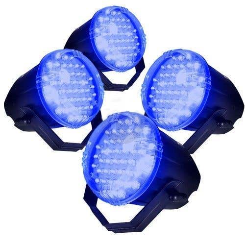Set van 4 Blauwe party strobes met 48 LEDs