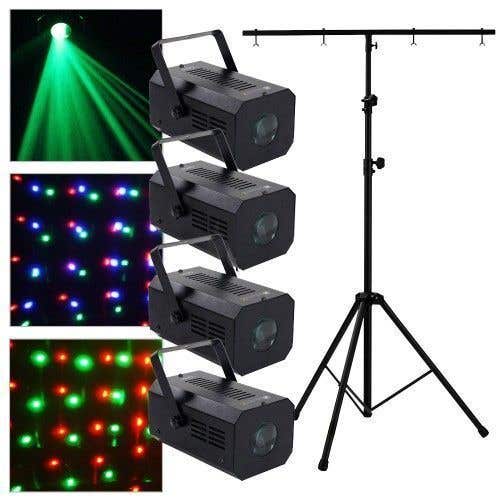 Set van 4 BeamZ Ceto LED Effecten met statief