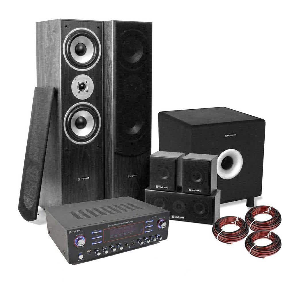 SkyTronic complete 5.1 home cinema set met 8" subwoofer - 1300W