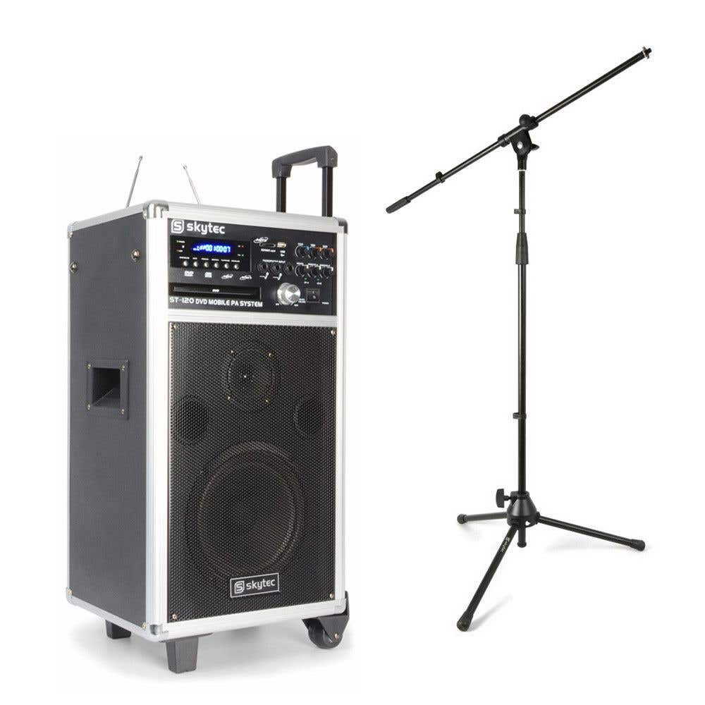 SkyTec ST120 Mobiele installatie met accu, draadloze microfoons en microfoonstandaard