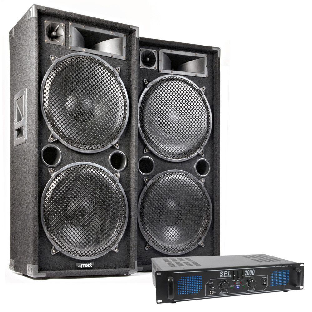 MAX Complete 2000W Speakerset MAX215 met Versterker