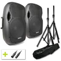 Vonyx AP1500A actieve 1600W speakerset met standaards