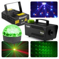 BeamZ licht en laser disco set (met Jelly Ball, laser en rookmachine)