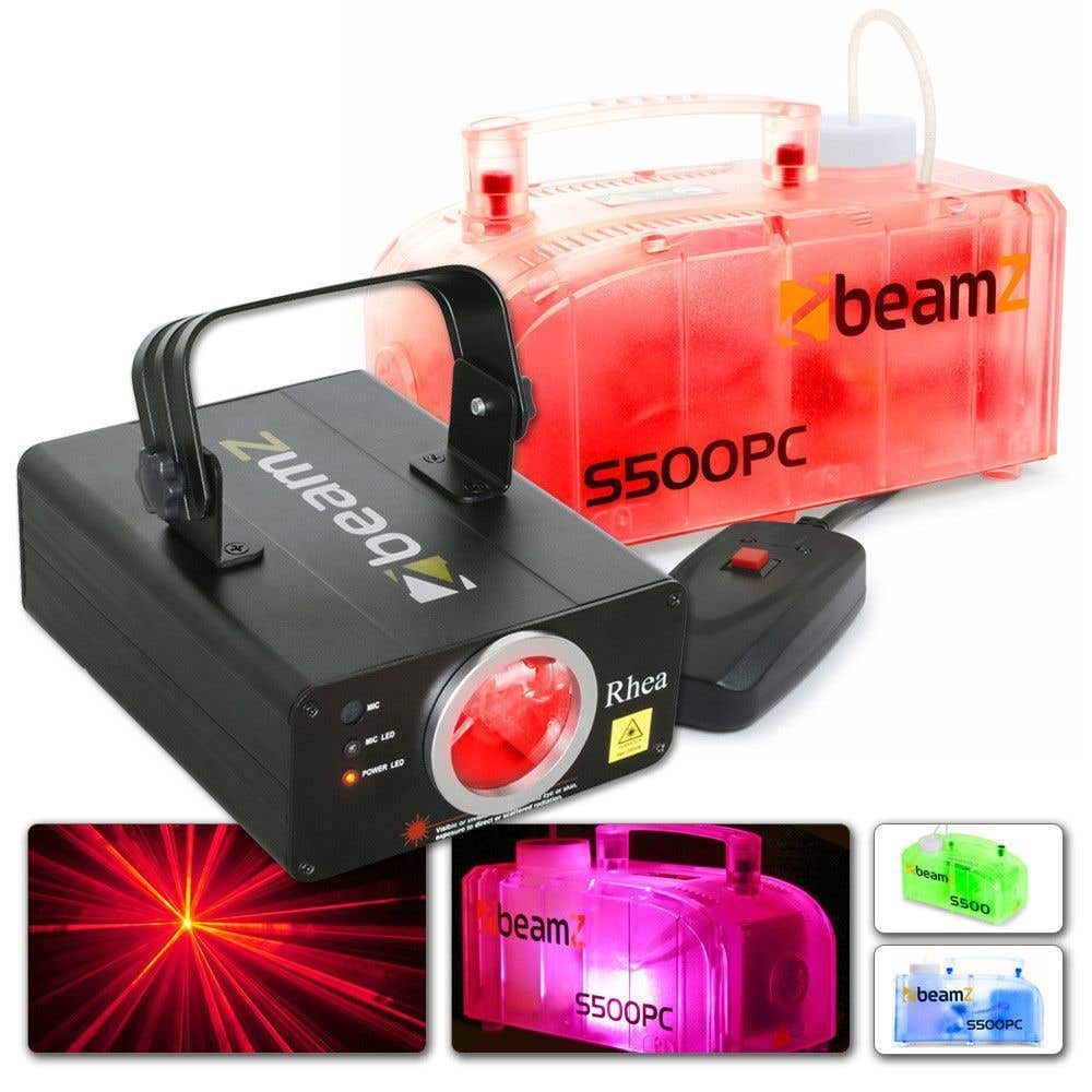 BeamZ lichtset met S500PC rookmachine en laser