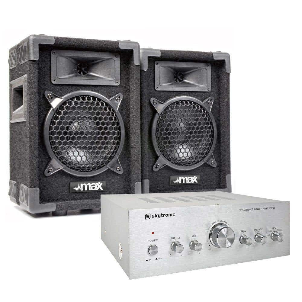 Stoere 400W MAX geluidsset met versterker, 6