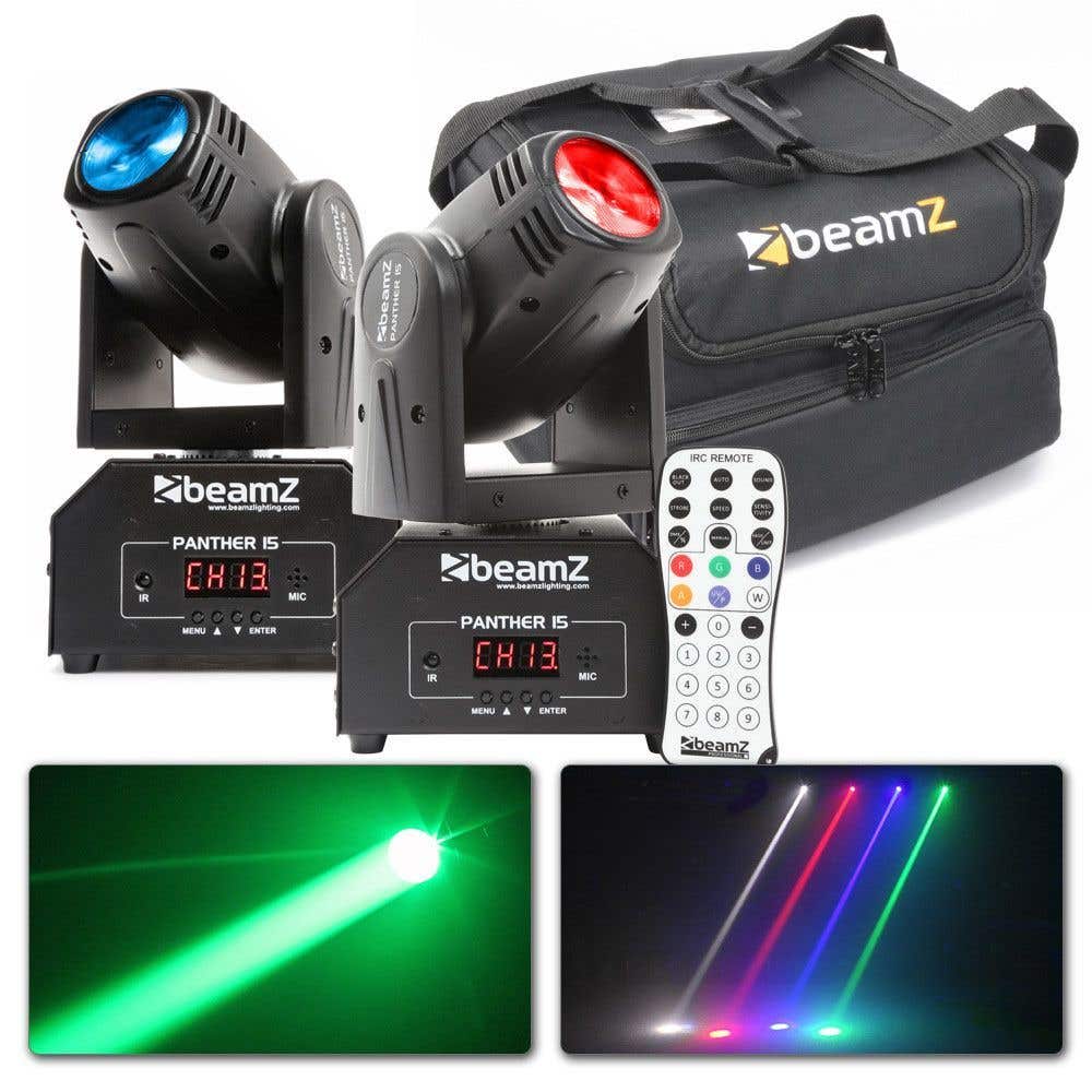 Beamz Panther 15 Duo Set In Flightbag Met Afstandsbediening beamz kopen in de aanbieding