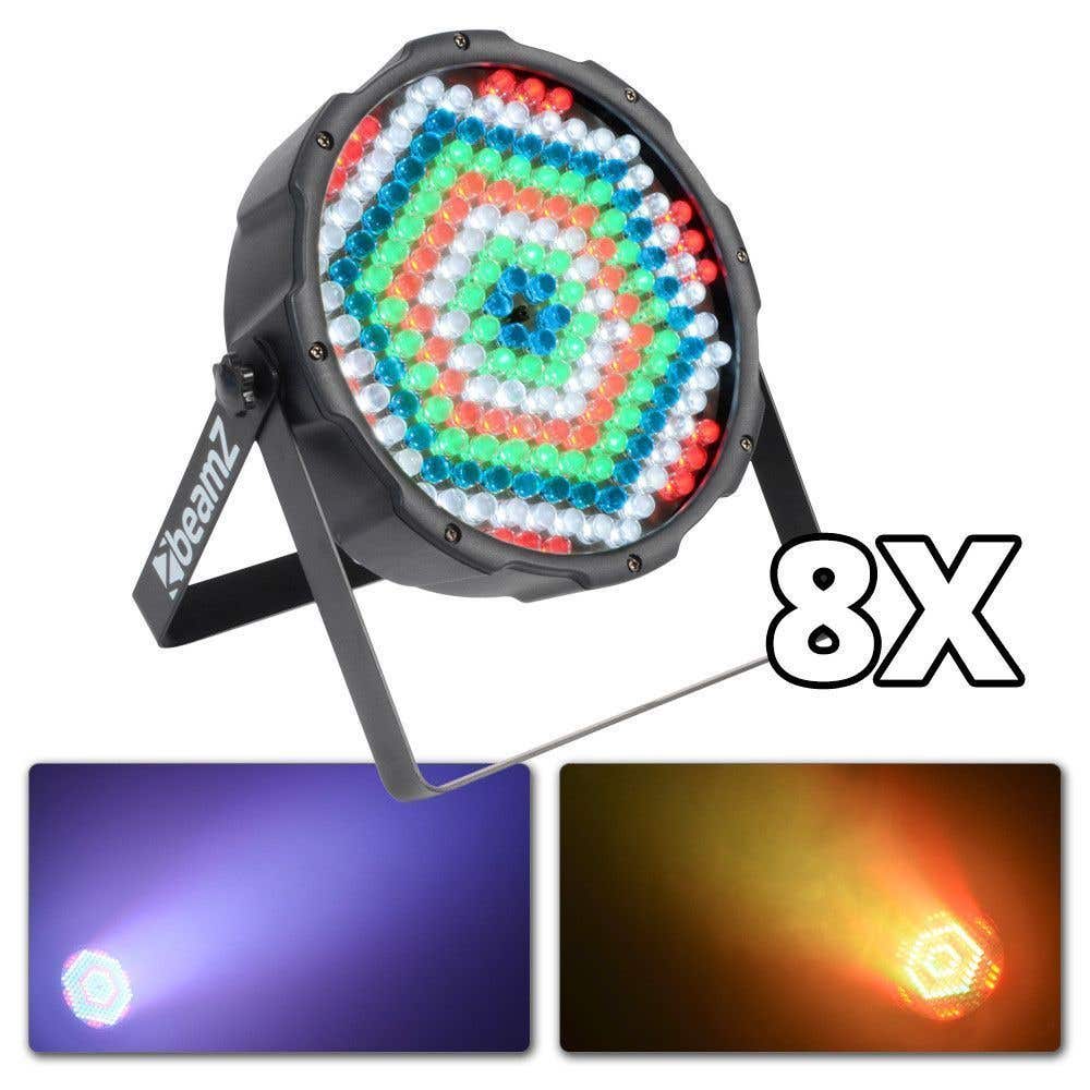 BeamZ lichtset met 8 RGBW LED PAR spots
