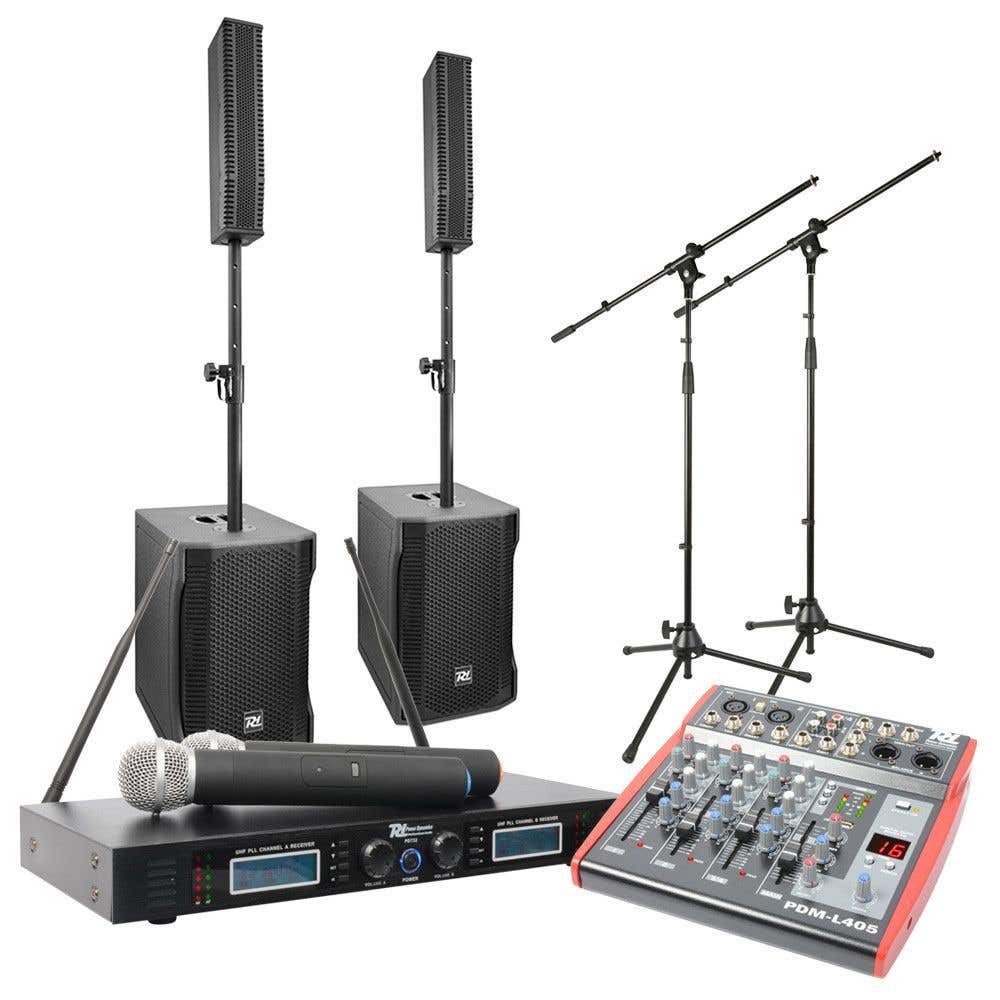 Power Dynamics Professionele Zanginstallatie met 2 Draadloze Microfoons