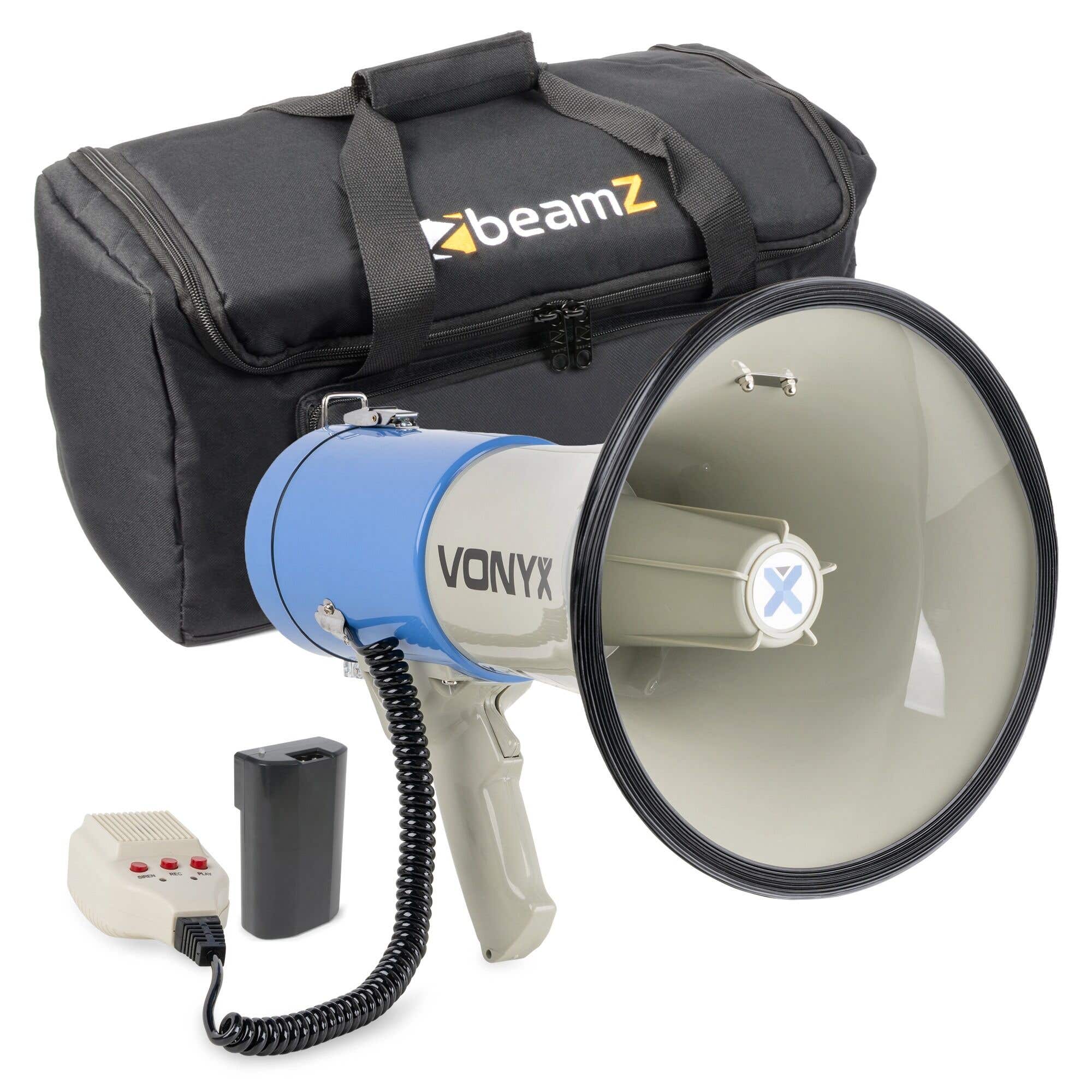 Vonyx MEG060 megafoon met sirene - Inclusief tas en oplaadbare accu - 60W 