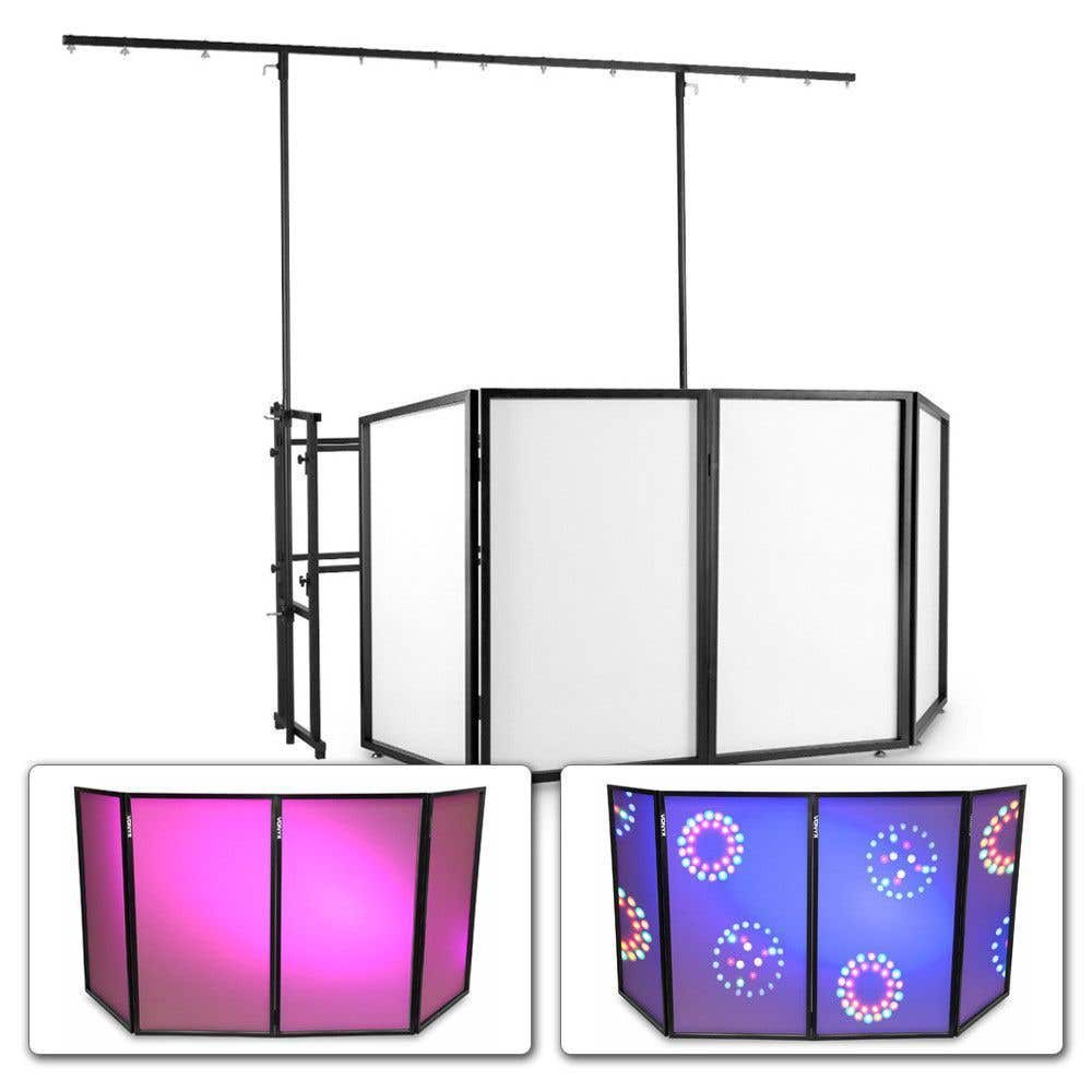 Vonyx mobiele DJ Booth met meubel, scherm en lichtbrug