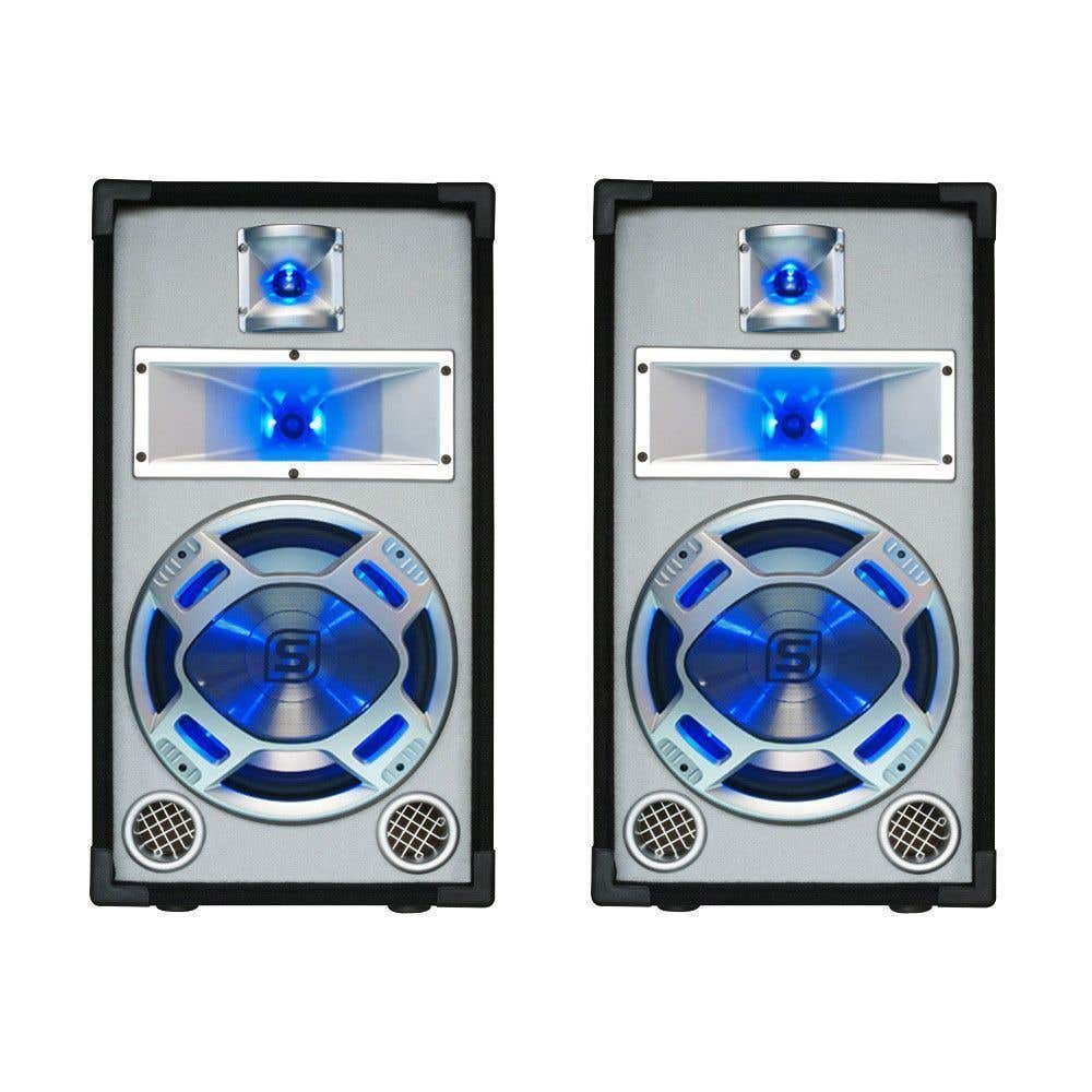 SkyTec Set van 2 Witte PA luidspreker 10