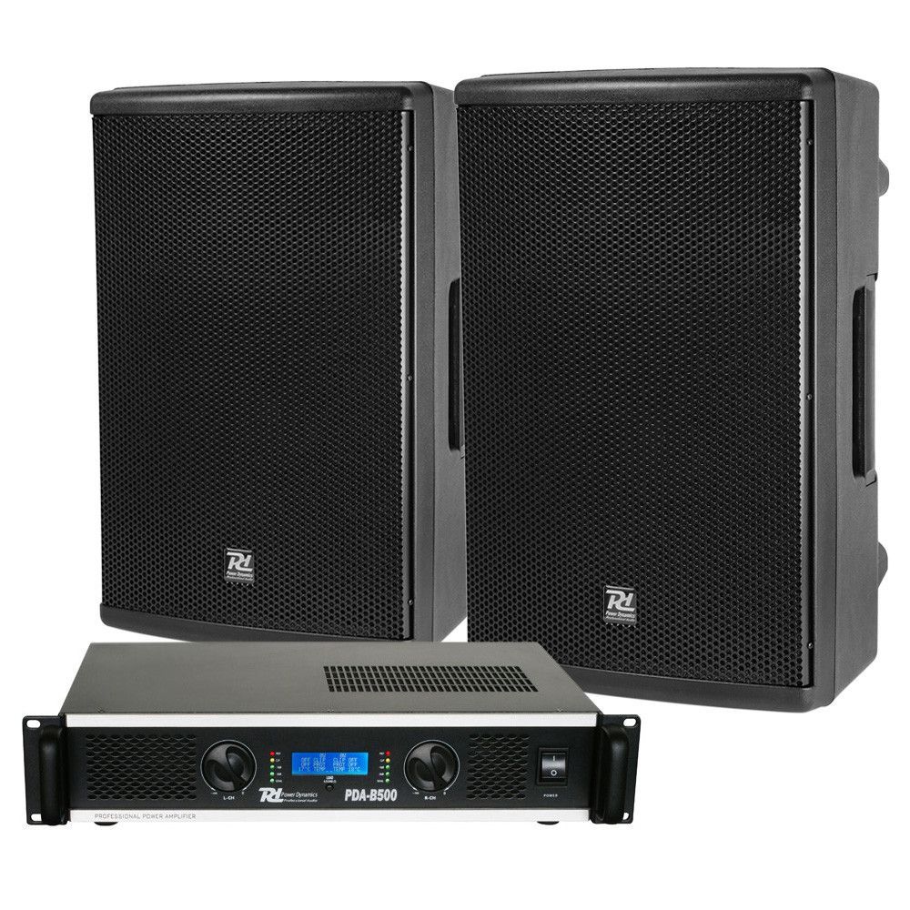 Power Dynamics geluidsinstallatie met 2x PD412P 12" speakers - 2400W