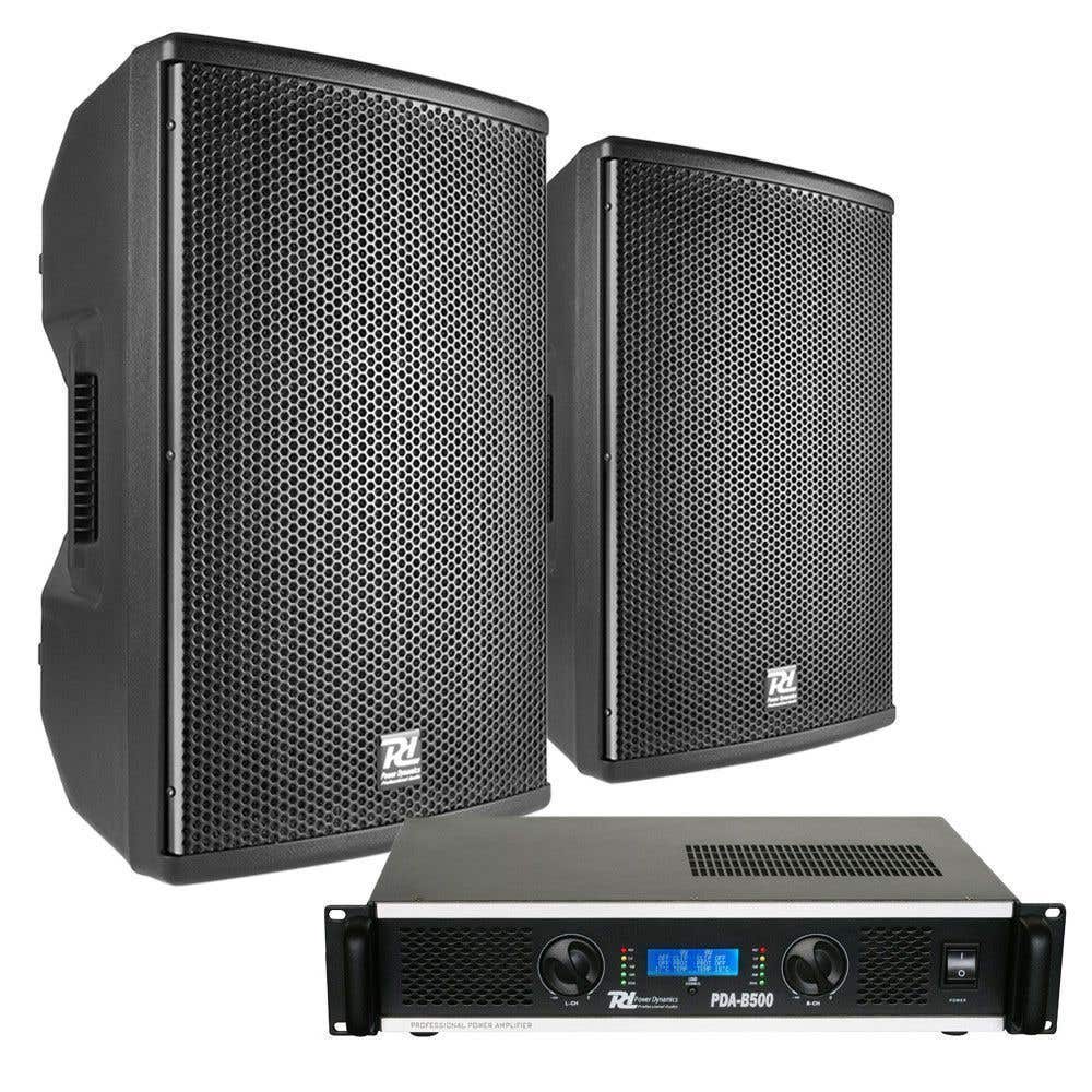 Power Dynamics geluidsinstallatie met 2x PD410P 10" speakers - 1600W