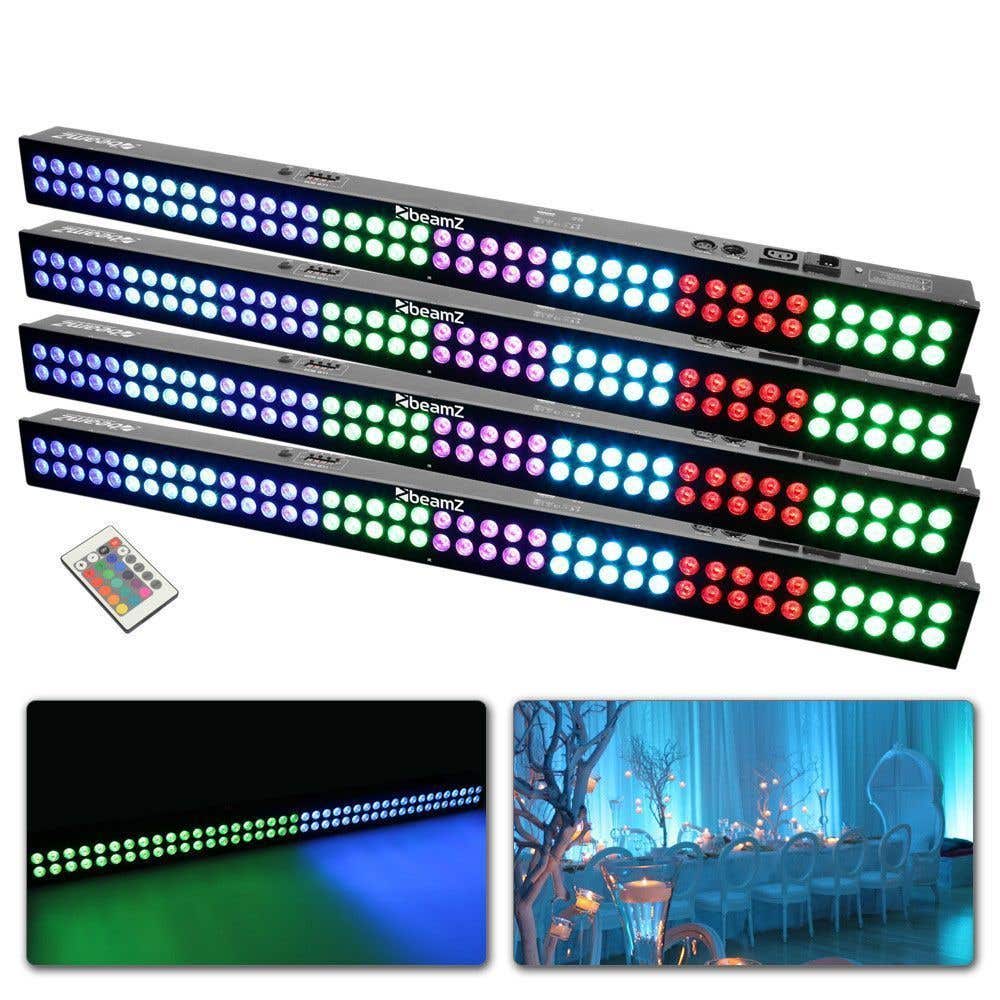 Beamz Led Bar Set Met 4X Lcb803 Rgb En 3 Dmx Kabels beamz kopen in de aanbieding Beamz Led Bar Set Met 4X Lcb803 Rgb En 3 Dmx Kabels beamz kopen in de aanbieding