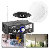 Fenton TS06 Waterdichte speakerset - Inbouw speakerset buiten met versterker - Bluetooth - 6.5 inch