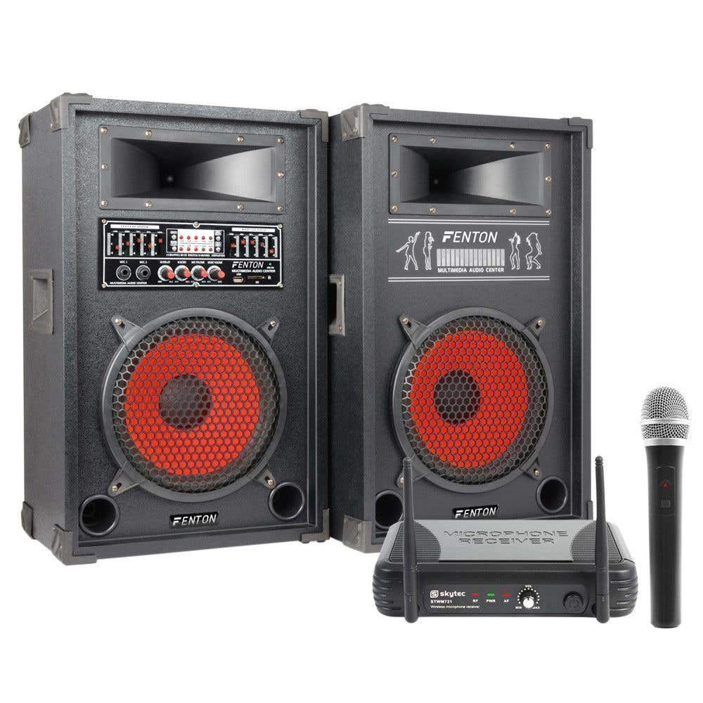 Fenton 800W geluidsbox SPA-1000 met draadloze microfoon