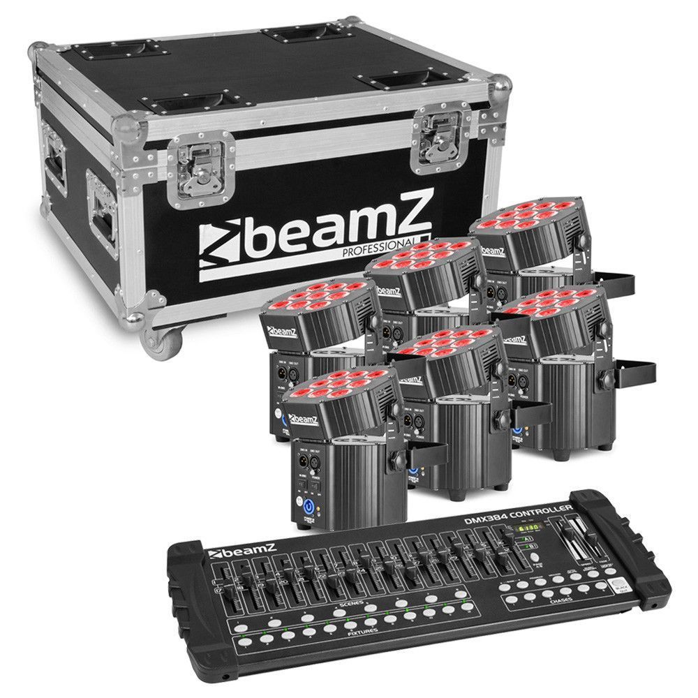 BeamZ BBP60 Uplight set met draadloze DMX en DMX controller