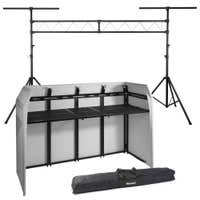 Complete Vonyx DB5 DJ Booth met T-bar lichtbrug incl. tassen