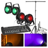 BeamZ COB50 lichtset met 4x COB50, draadloze DMX en controller