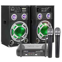 Fenton KA-12 karaokeset met 2 draadloze microfoons en kabels