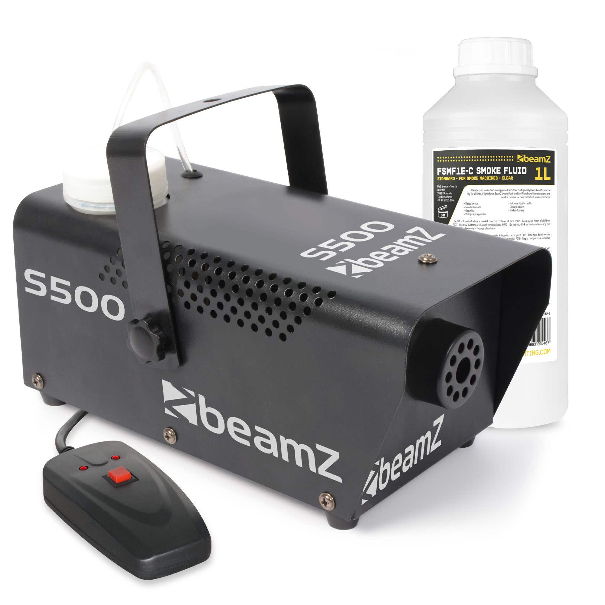 Beamz S500 Rookmachine Metaal Met Ruim Een Liter Rookvloeistof beamz kopen in de aanbieding