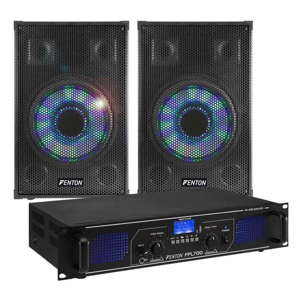 Fenton Bluetooth geluidsinstallatie 700W met LED speakers