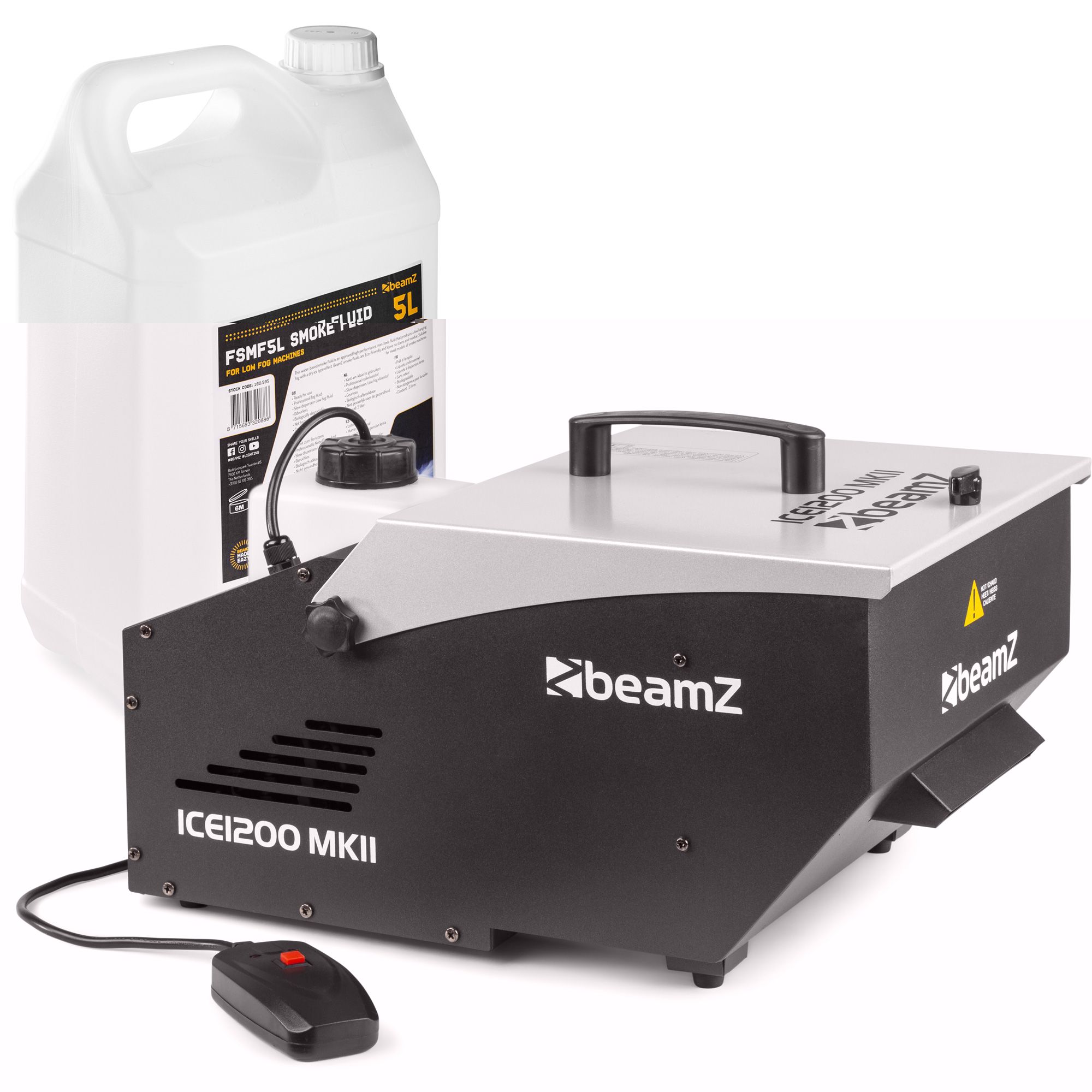 BeamZ ICE1200 MKII low fog rookmachine incl. 5L low fog rookvloeistof