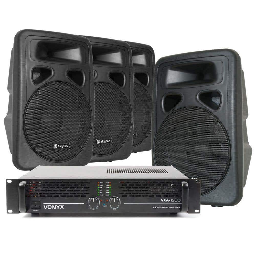 Vonyx Geluidsinstallatie 1500W Met 4 Speakers 12 Voor Bar Kantine Buurthuis Etc vonyx kopen in de aanbieding Vonyx Geluidsinstallatie 1500W Met 4 Speakers 12 Voor Bar Kantine Buurthuis Etc vonyx kopen in de aanbieding