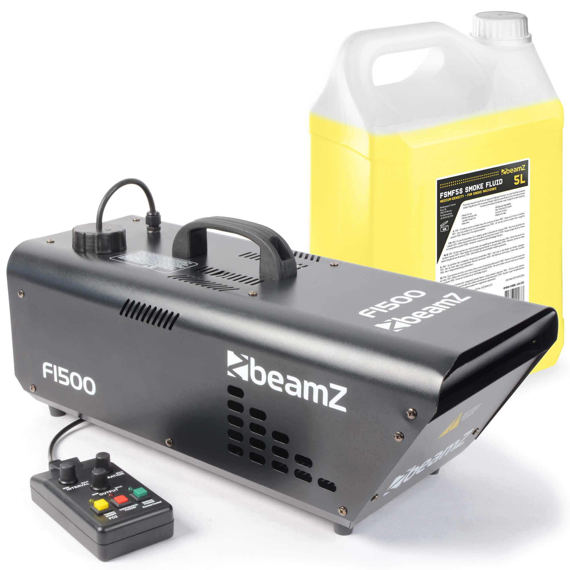 BeamZ F1500 fazer rookmachine 1500W inclusief 5 liter rookvloeistof