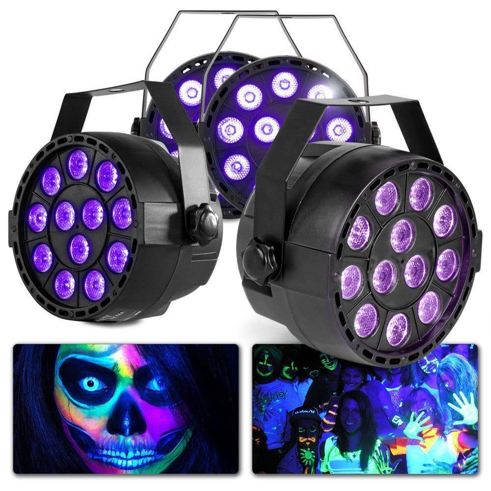 Blacklight set met 4 MAX LED PartyPars