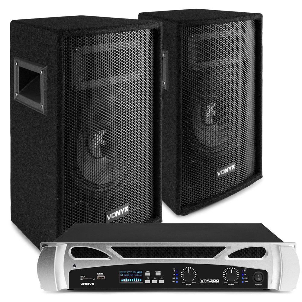 Vonyx DJ geluidsinstallatie 300W met SL8 speakerset & VPA300 Bluetooth