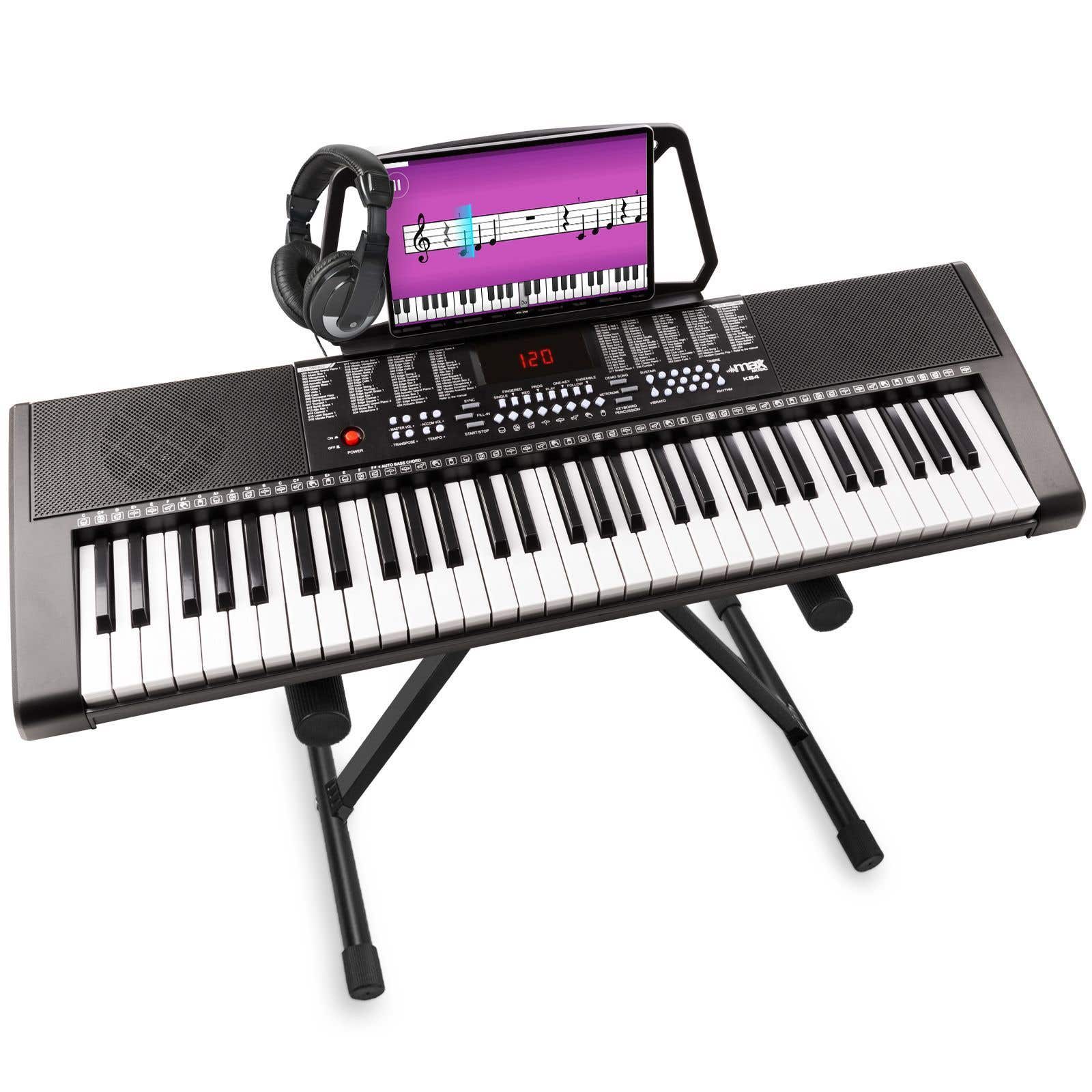 MAX KB4 beginners keyboard incl. keyboardstandaard en koptelefoon