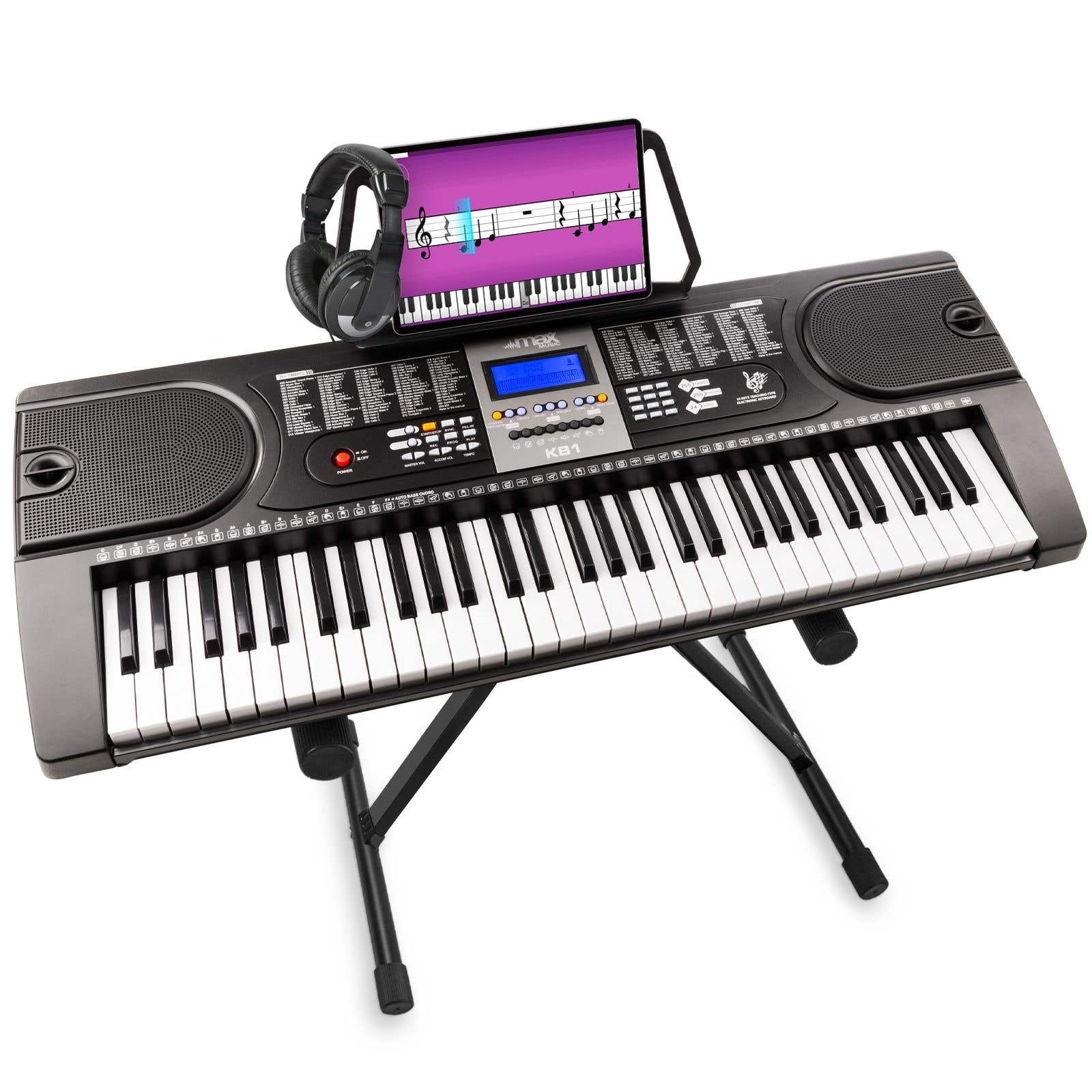 MAX KB1 beginners keyboard incl. keyboardstandaard en koptelefoon