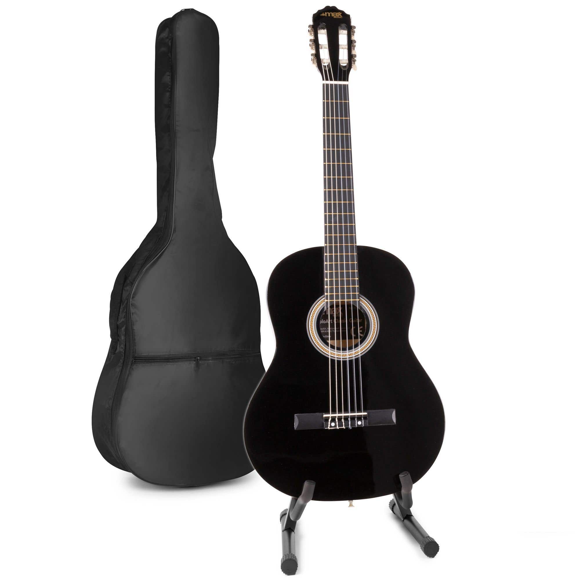 Akoestische gitaar voor beginners - MAX SoloArt klassieke gitaar / Spaanse gitaar met o.a. 39'' gitaar, gitaar standaard, gitaartas, gitaar stemapparaat en extra accessoires - Zwar