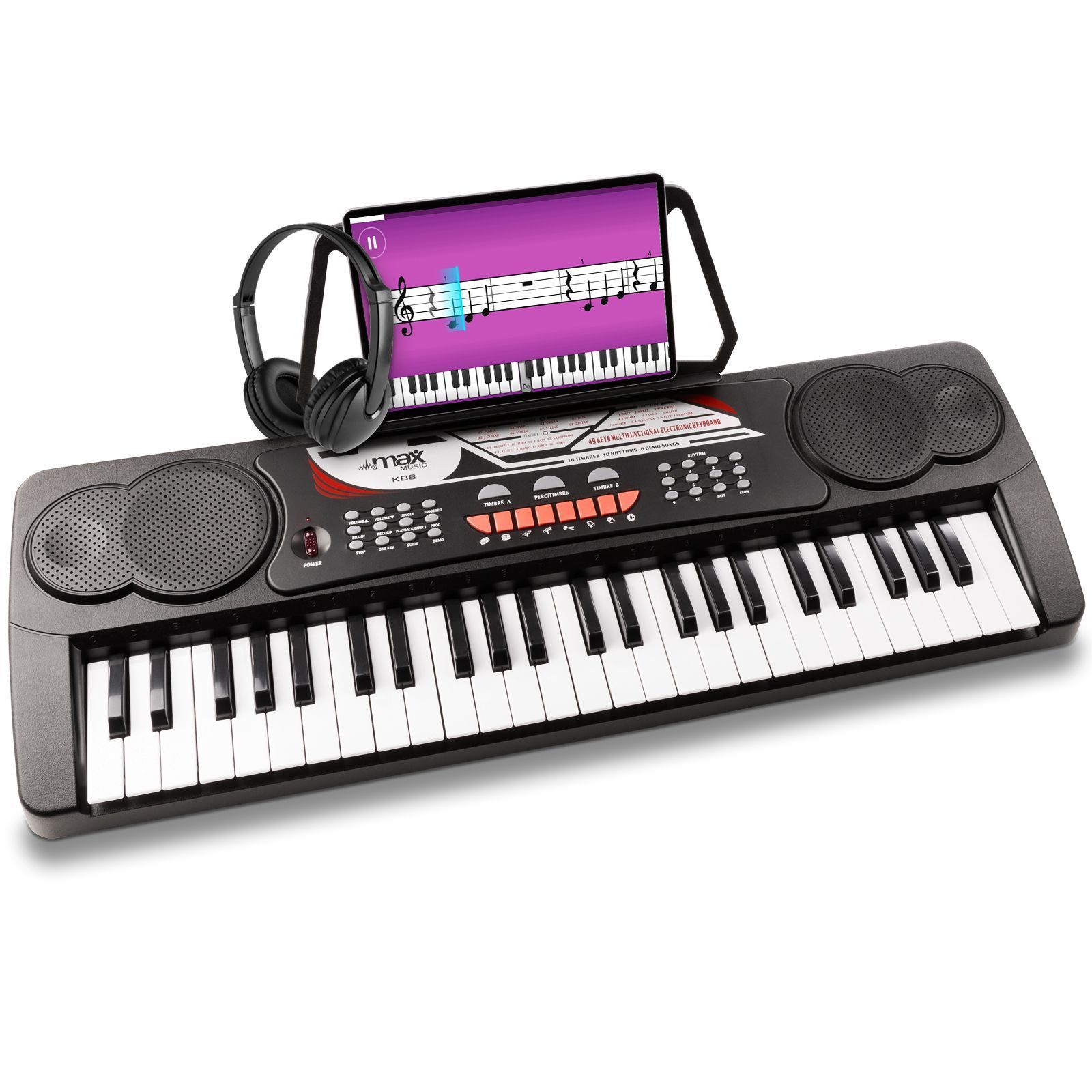 MAX KB8 keyboard piano met 49 toetsen en koptelefoon