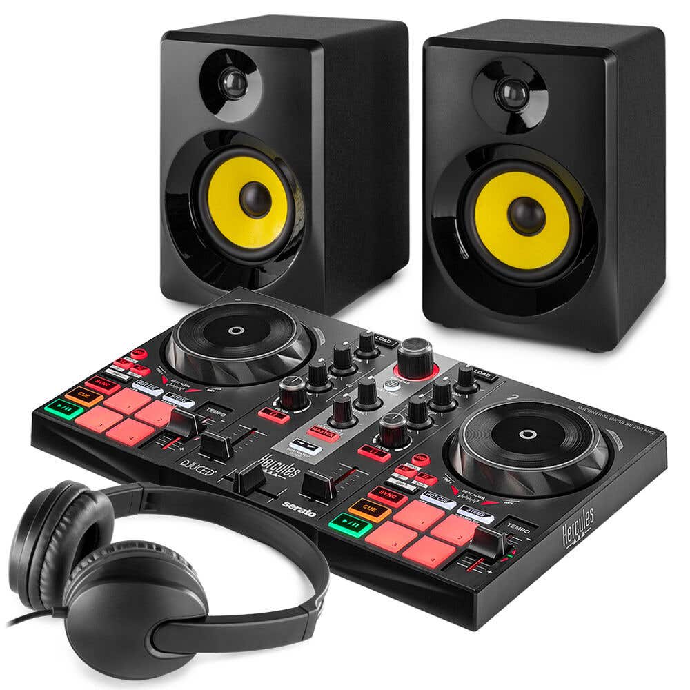 Hercules DJControl Inpulse 200 DJ Set met speakers en koptelefoon - Zwart