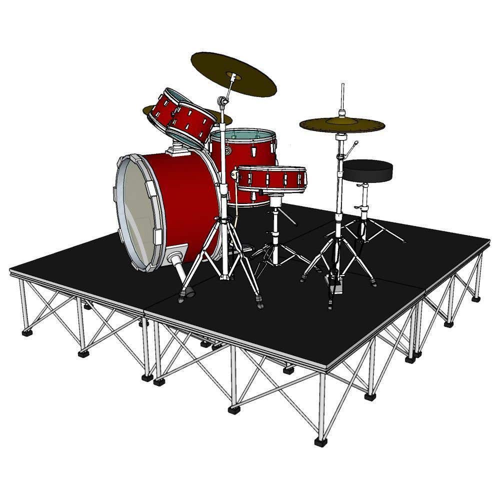 Power Dynamics Spider Deck750 mobiel drumpodium - 200 x 200 x 40cm