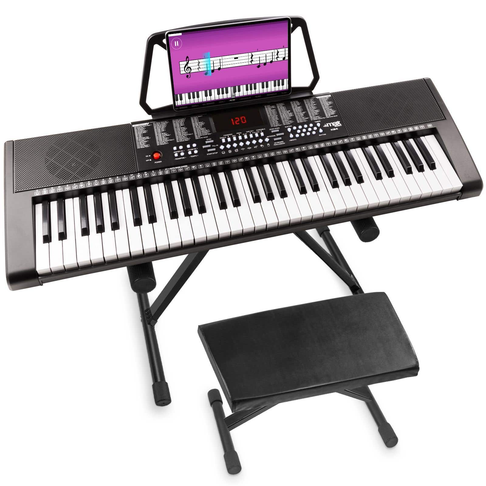 MAX KB4 keyboard met 61 toetsen, standaard en bankje