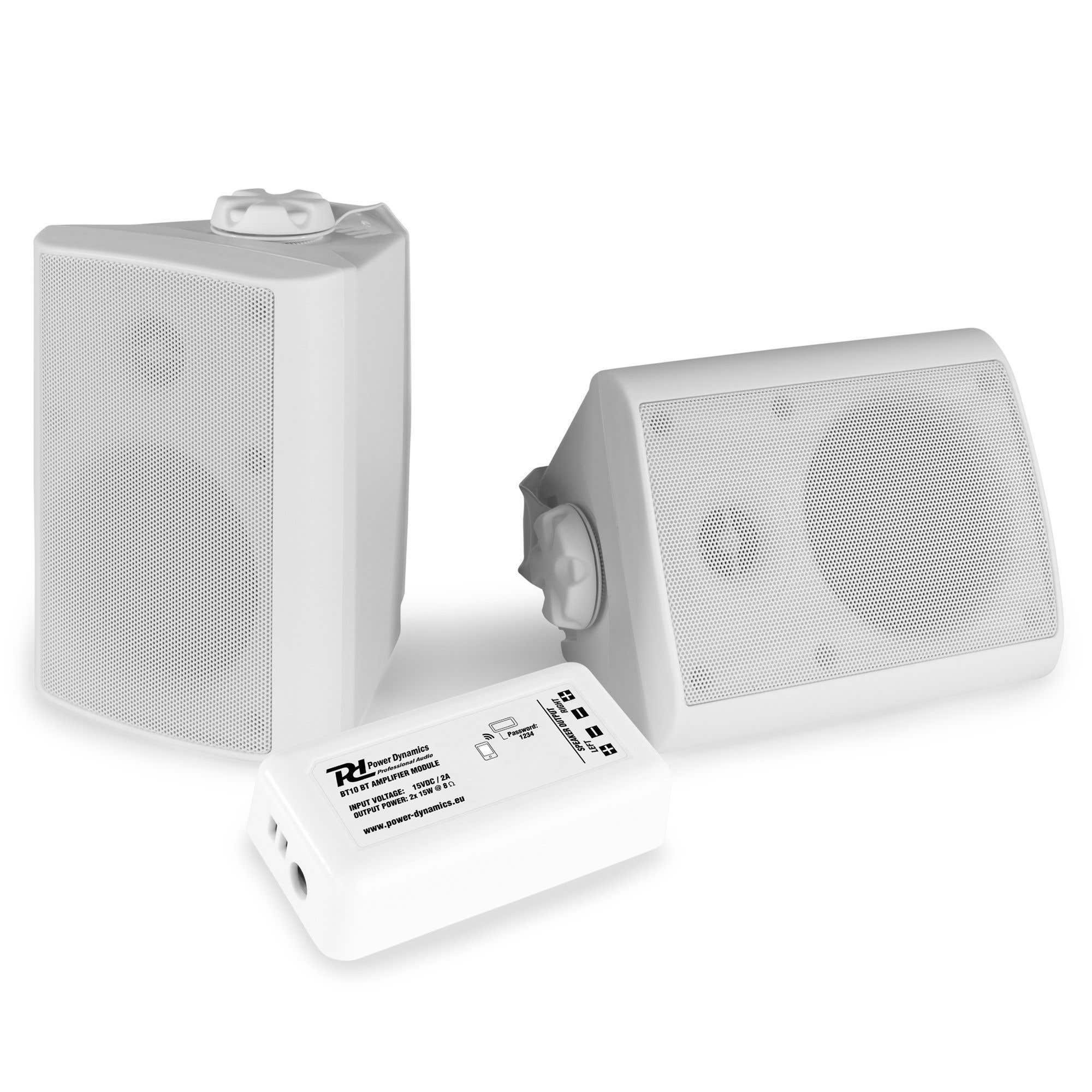 Buiten Speakers - Power Dynamics BT10 Versterker Met Bluetooth En 3 Witte Speakers 190646 Buiten Speakers - Power Dynamics BT10 Versterker Met Bluetooth En 3 Witte Speakers 190646
