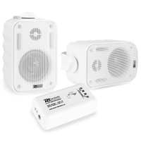 Power Dynamics BT10 versterker met Bluetooth en 2x buiten speakers (3" - wit)