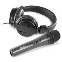 DJ accessoire set met Vonyx VH120 DJ koptelefoon en DM105 DJ microfoon