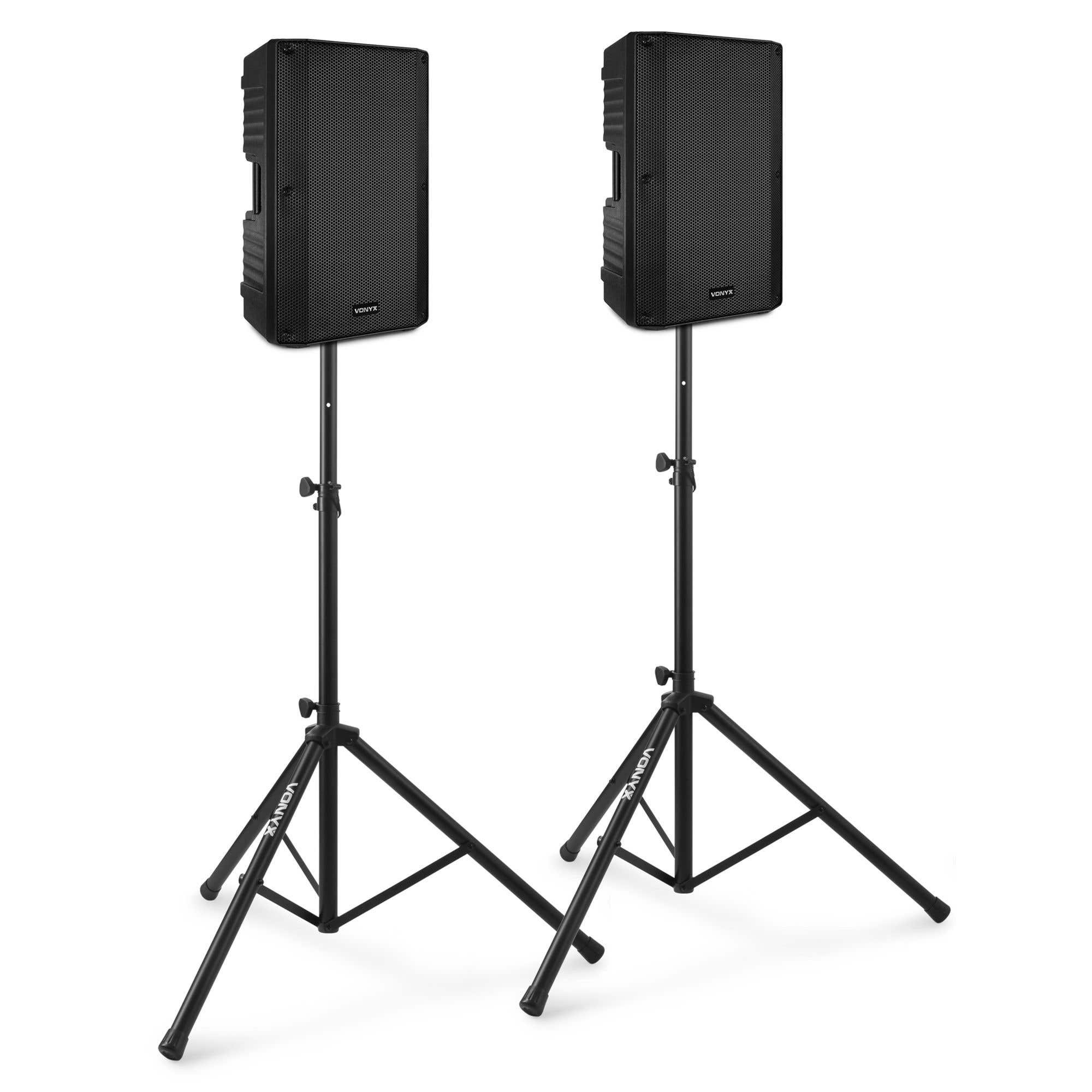 Actieve speakerset - Vonyx VSA120S - Geluidsinstallatie met Bluetooth incl. statieven - 800W - 12''