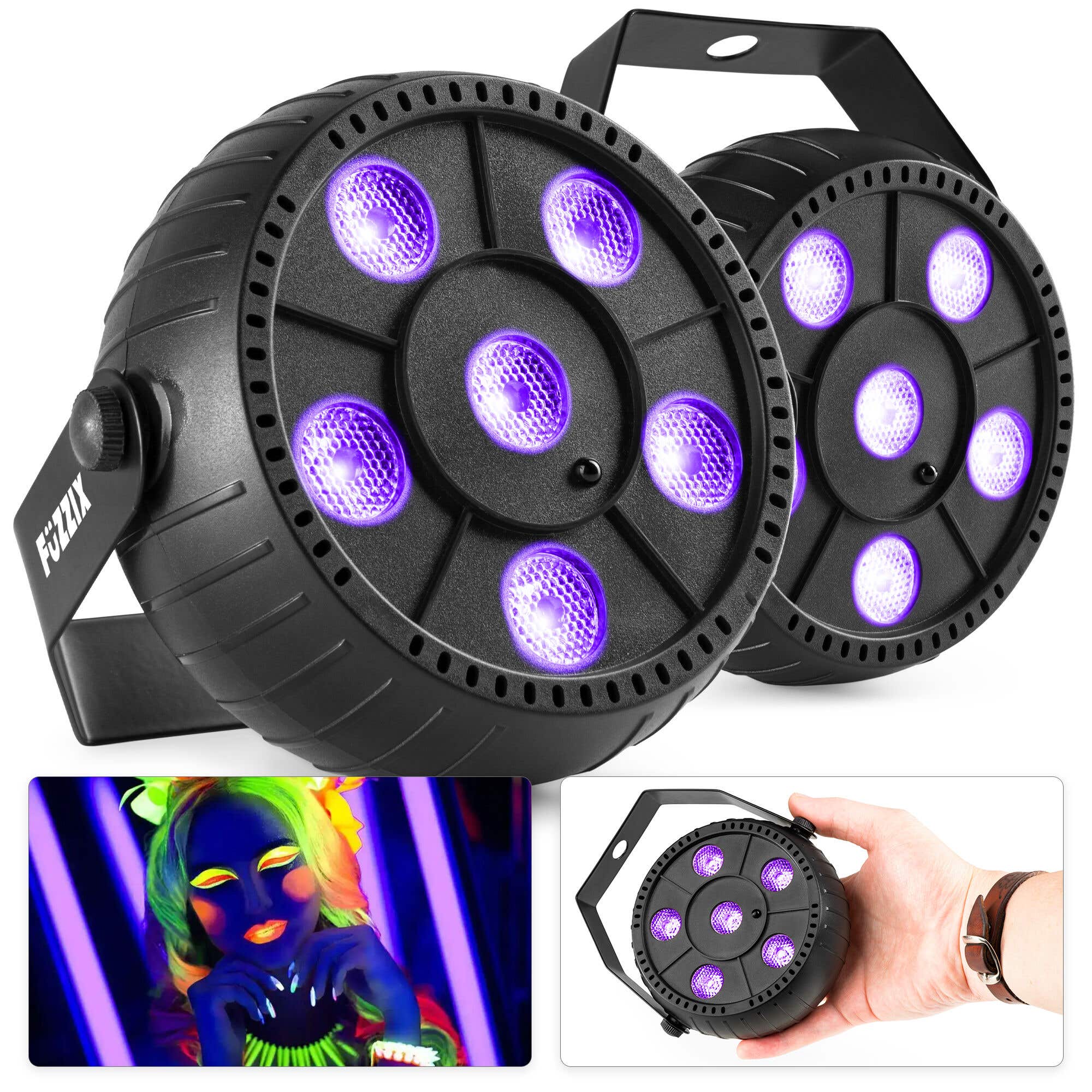 Fuzzix PLP14 LED blacklight met ingebouwde accu - 6x 1W LED's  - 2 stuks