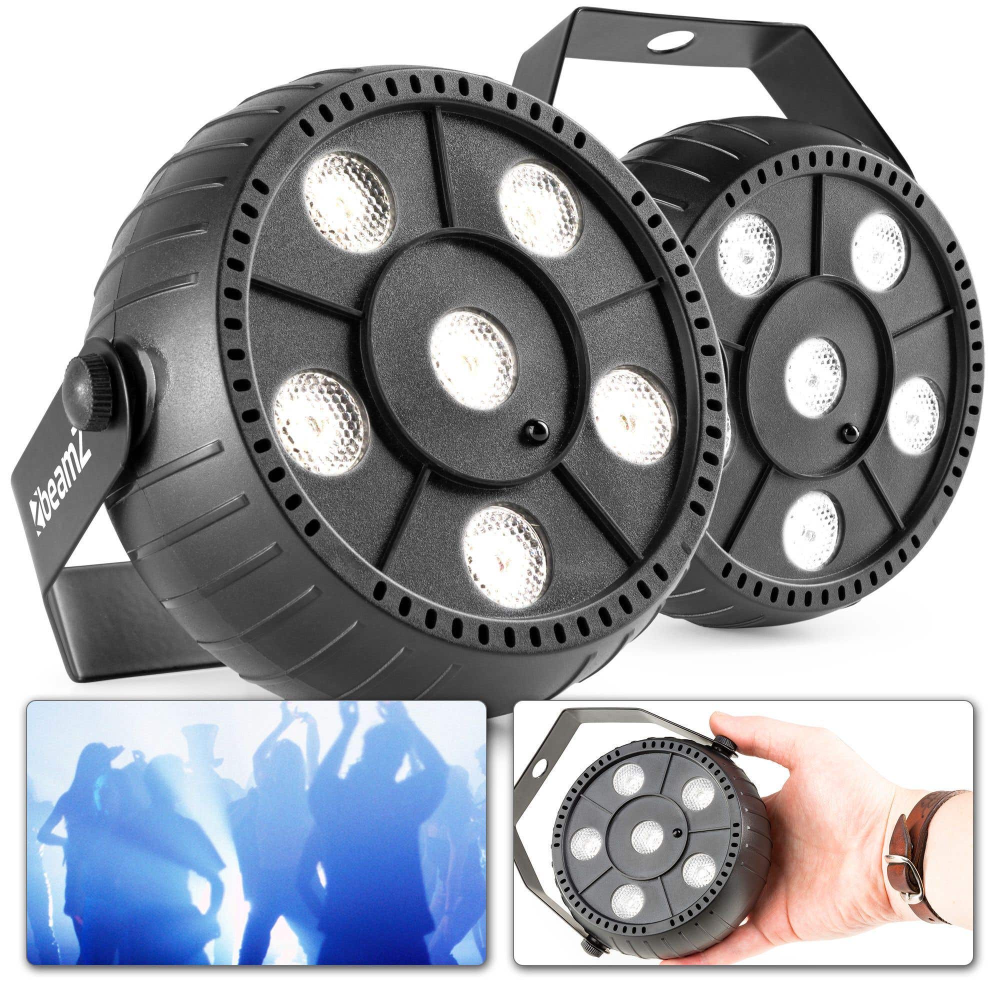BeamZ PLP12 LED stroboscoop met ingebouwde accu - 6x 1W LED's - 2 stuks
