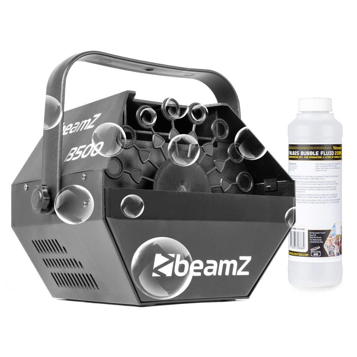 BeamZ B500 bellenblaasmachine + 250ml bellenblaasvloeistof concentraat
