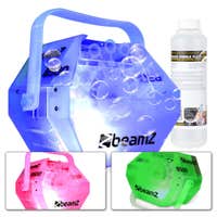 BeamZ B500LED Bellenblaasmachine transparant - Met lichten en 250ml vloeistof - Voor kinderfeestjes