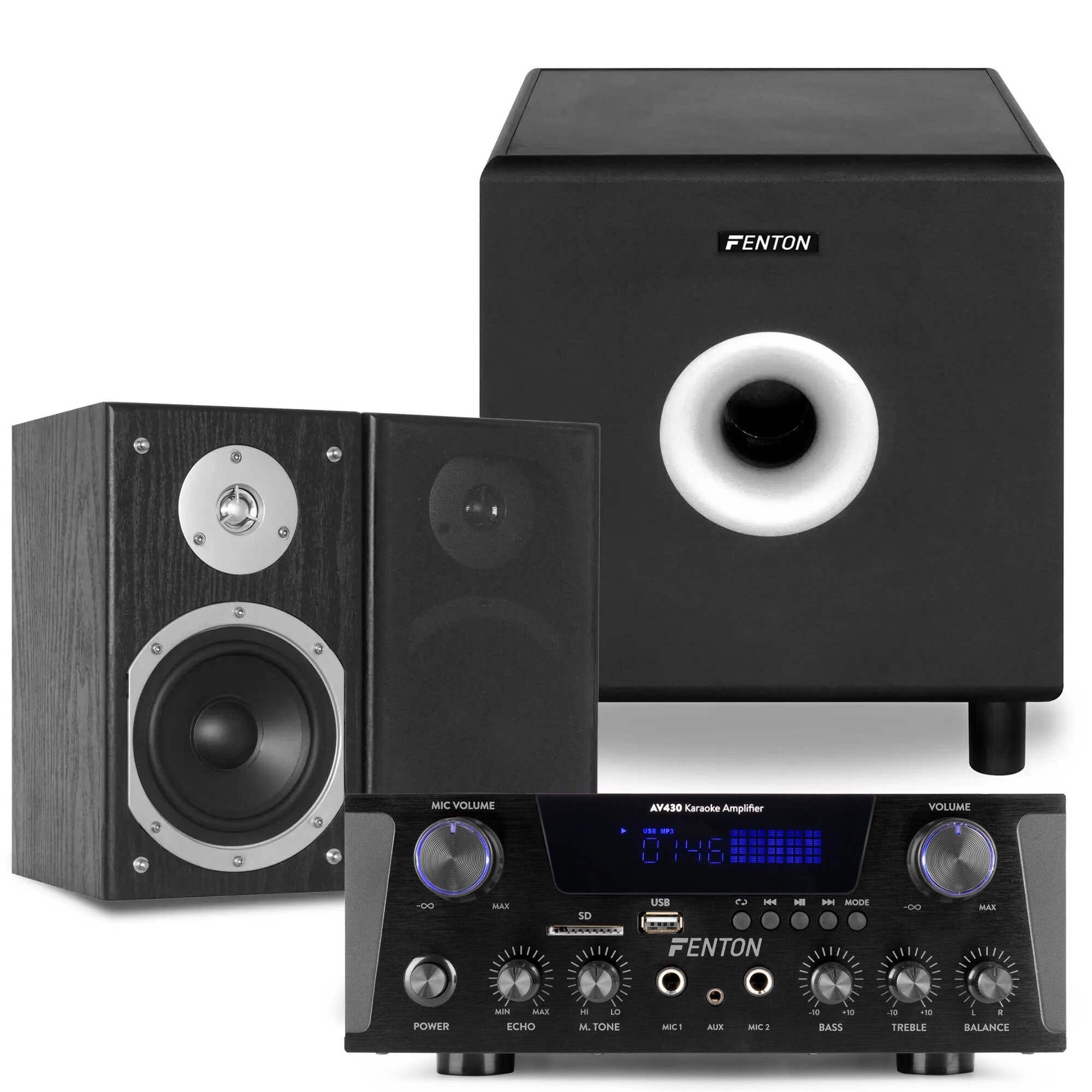 Fenton 2.1 hifi stereo set met Bluetooth en 8" subwoofer